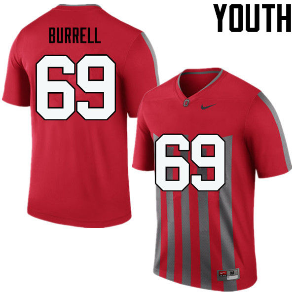 Ohio State Buckeyes Matthew Burrell Youth #69 Throwback Game Stitched College Football Jersey
